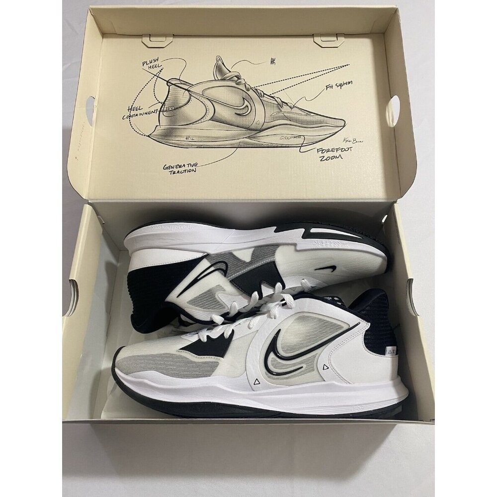 New Mens Size 14 White Black Nike Kyrie Low 5 TB Basketball Shoes DO9617 100